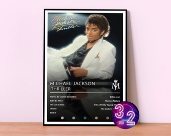 Michael Jackson Poster Print | Thriller Poster | Album Cover Poster |  Room Decor | Music Gifts | Pop Poster | Music Decor
