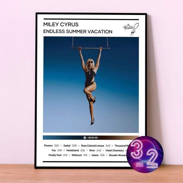 Miley Cyrus Poster Print | Endless Summer Vacation Poster | 4 Colors 1 Price | Album Cover Poster |  Room Decor | Music Gifts | Pop Poster