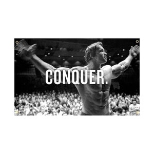 Erobern Arnold Schwarzenegger Flagge 3x5 Gym Garage Mancave Fitness 3x5ft