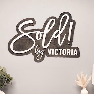 Sold Sign for Realtor, Just Sold Sign for Closing Day Real Estate Sign, Realtor Key Sign, Sold Sign, Realtor Marketing, Sold Key