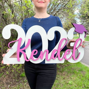 Graduation Gifts For Her Grad name sign 2025 2026 Graduation decorations Custom Kid Name Sign For Graduation Gift Grandson Graduation Kendel