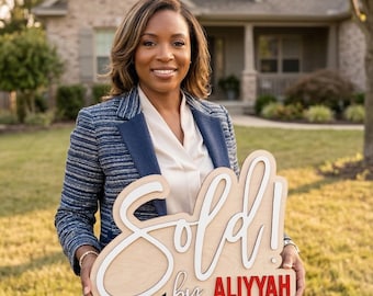 Realtor Sold Sign Wooden Real Estate Key Photo Prop Holiday Realtor Decor
