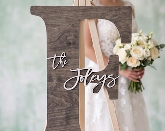 Wedding Guest Book Alternative Wooden Letter Sign Wedding Reception Decor Custom Name Sign