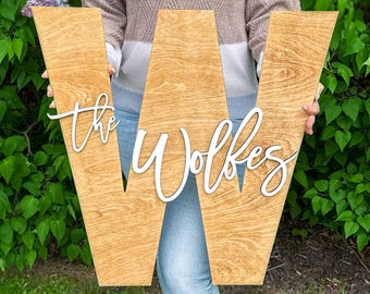 Wedding Guest Book Alternative Wooden Letter Guestbook Personalized Surname Wedding Keepsake