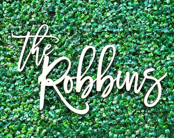 Anniversary gifts Last Name Wood Sign Cut Out Large Wedding Backdrop Custom wooden name Word Wooden Name Sign The Robbins Gift for home