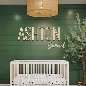 Name Cutouts for Nursery Wooden Letters Name Sign Nursery Letters Wall Art Above Crib Nursery Decor Baby Name Letters for Wall Ashton Samuel