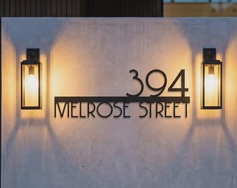 House Number Sign Modern HDPE Address Plaque For Luxury Home Exterior