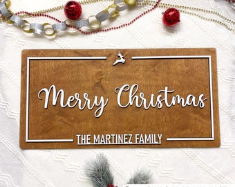 Personalized Family Name Christmas  Wood Sign – Rustic Easter Home Decor