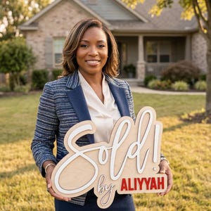 Realtor Sold Sign Wooden Real Estate Sign Marketing Photo Prop image 12