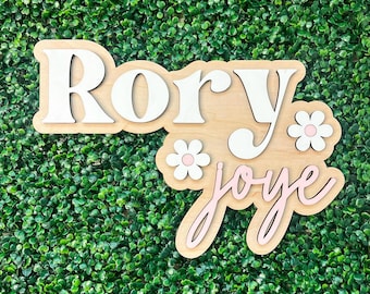 Nursery Name Sign Wood Name Sign Baby Name Sign Double Baby Name Sign Boho Wooden Name Custom Wood Word Gift For Kid - USCA