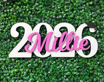 Senior 2026 Graduation Name Sign, Custom Wooden Centerpiece