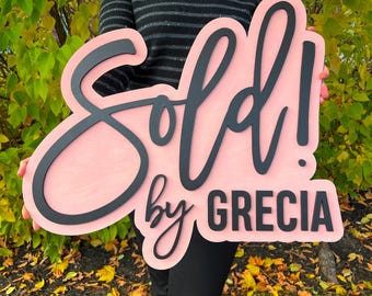 Realtor Sign, Realtor Sold Sign Real Estate Closed by Sign Realtor Key Sign Sold Sign Closed Sign Realtor Marketing Thanksgiving decor USCA