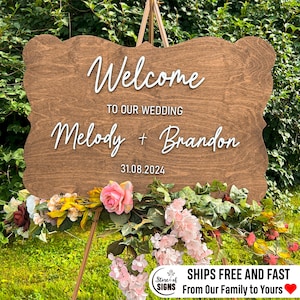 3D Wedding Welcome Sign - Custom Wood Wedding Sign - Welcome to Our Forever Sign - 3D wedding signage - 3D Wedding Name Board