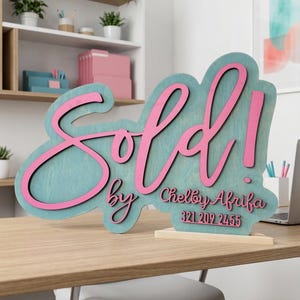 Realtor Sold Sign Wooden Real Estate Sign Marketing Photo Prop image 16