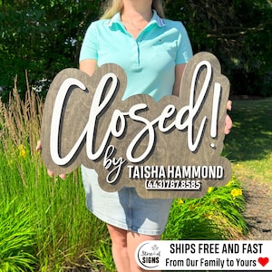 Realtor Sign, Realtor Sold Sign, Real Estate Closed by Sign, Realtor Key Sign, Sold Sign, Closed Sign, Realtor Marketing, Sold Key