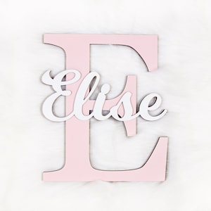 Custom Wooden Wall Name Sign Wood Big Letters Modern Nursery Bedroom Baby Boys Girls Decor Sign Room Block Letter Ester Gift For Kid