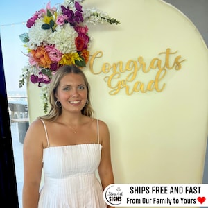 Graduation Gifts For Her 2026 Congrats Grad Wood Sign Class of 2025 Custom Name Sign College Graduation Decor Grad Party Backdrop