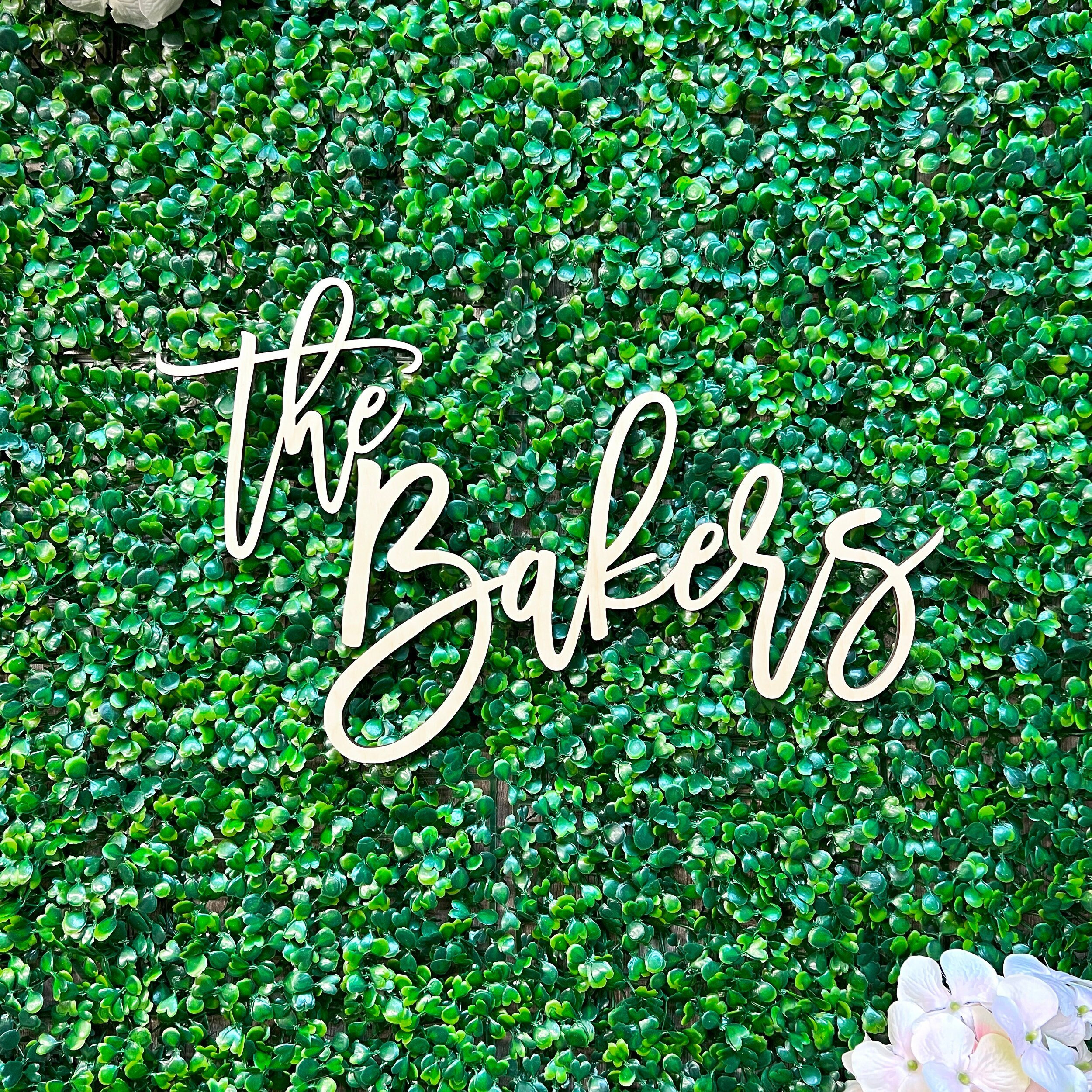 Hedge Wall Sign, Large Name Cut Outs, Wood Name Sign Large Wall and Hedge  Signs for Weddings Bride Groom Names, Custom Hedge HEDGE60-GLD-1 