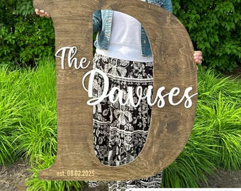 Big Wooden Letter Guestbook | Unique Wedding Sign Alternative | Laser Cut Wood Decor | Giant Custom Monogram | Rustic Wedding Keepsake