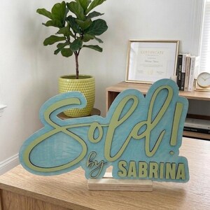 Realtor Sold Sign Wooden Real Estate Sign Marketing Photo Prop image 14