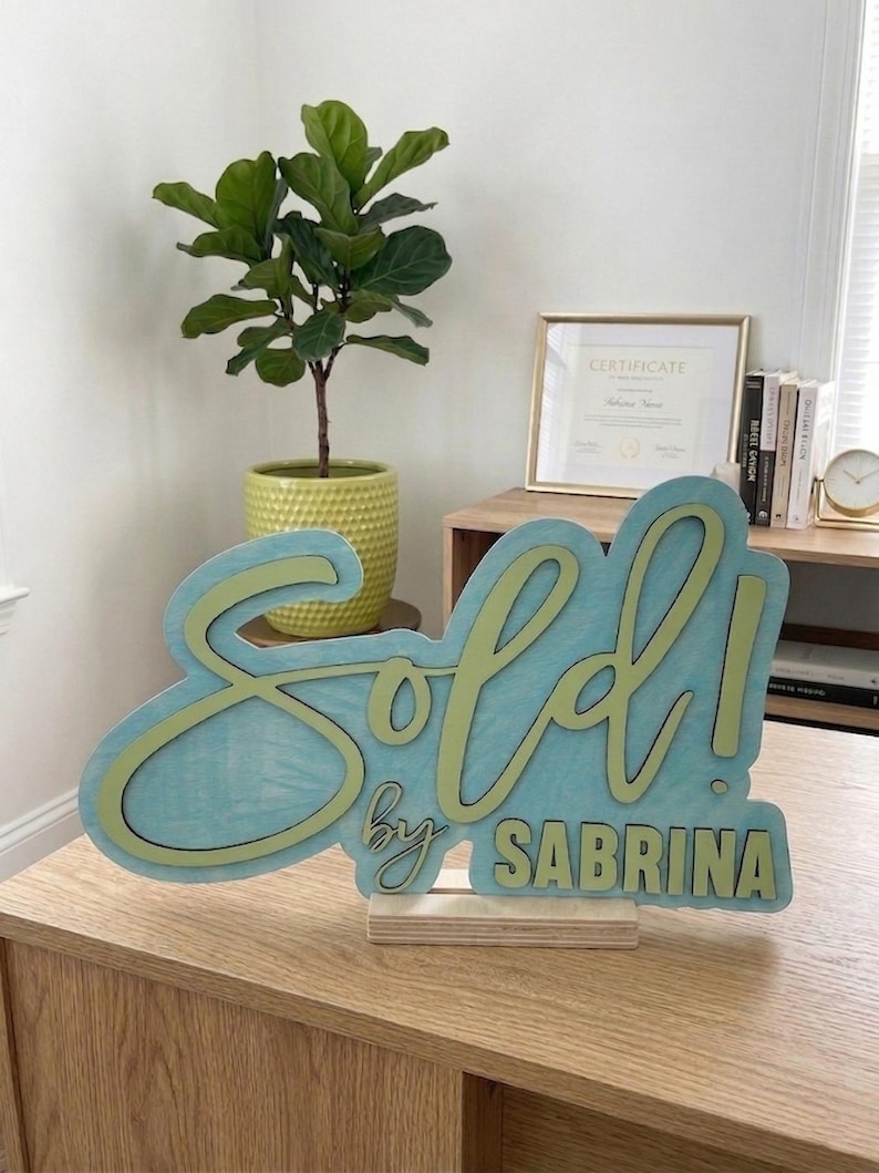Realtor Sold Sign Wooden Real Estate Sign Marketing Photo Prop image 14
