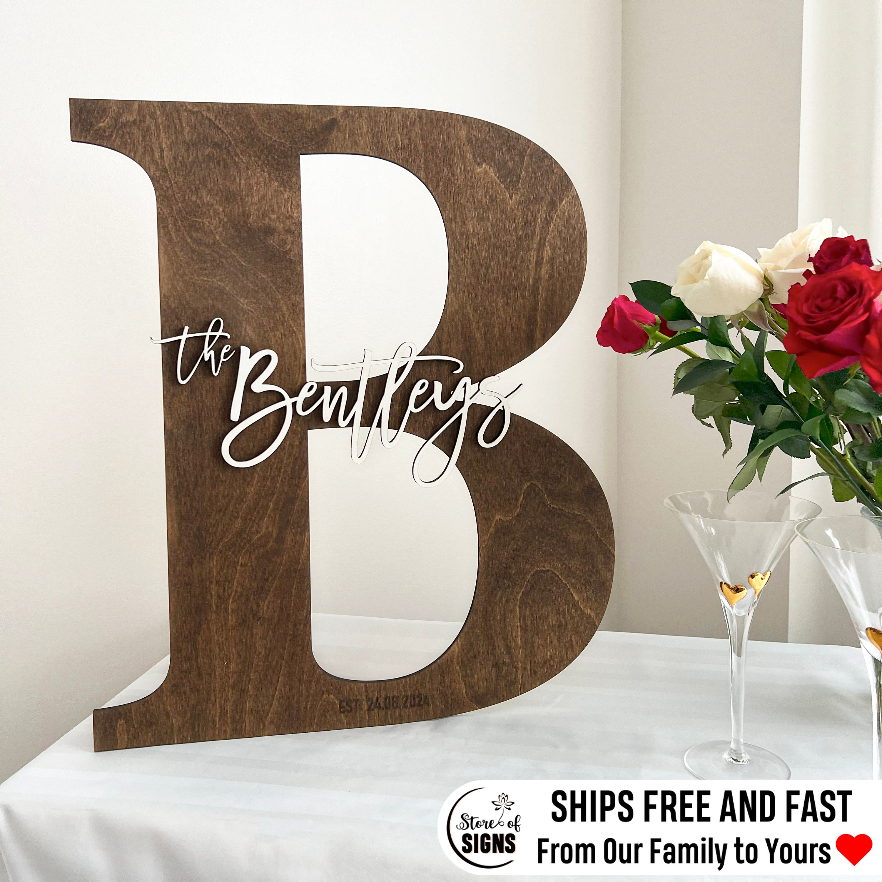Wedding guestbook alternative wooden name sign wooden letters wedding signs wedding decorations custom wood sign last - US