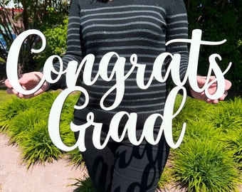 Congrats Grad Wood Sign | Personalized Graduation Gift