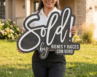 Realtor Sold Sign Custom Wooden Real Estate Closing Sign Just Sold Prop for Realtors and Agents  Easter Present Gift - USCA