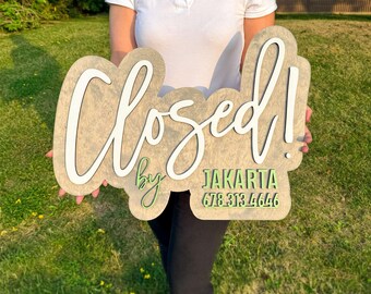 Custom "Sold" Sign – Realtor Closing Photo Prop, Real Estate Office Decor CAUS