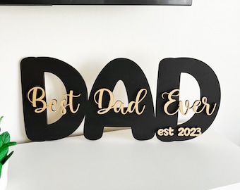 Gifts for dad Fathers Day Gift from Daughter Father's Day Gift from Wife First Father's Day Gift from Kids Personalized Wooden Name Sign