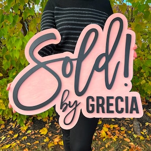 Realtor Sign, Realtor Sold Sign Real Estate Closed by Sign Realtor Key Sign Sold Sign Closed Sign Realtor Marketing Thanksgiving decor USCA