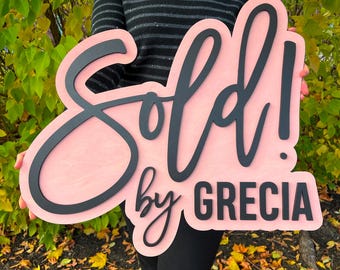 Realtor Sign, Realtor Sold Sign Real Estate Closed by Sign Realtor Key Sign Sold Sign Closed Sign Realtor Marketing Thanksgiving decor USCA