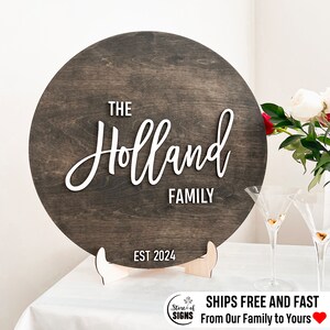 Personalized Wedding Guest Book Alternative: Family Name Wood Sign