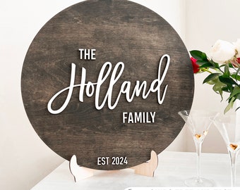Personalized Wedding Guest Book Alternative: Family Name Wood Sign