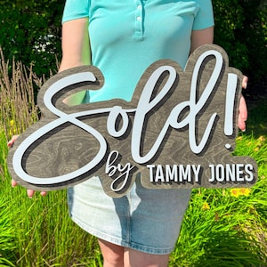 Custom Closing Sign For Real Estate Agents And Realtors Just Sold Marketing Prop Or Gift For Clients And Office Branding Photos