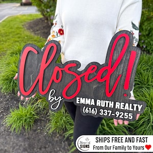Realtor Sign, Realtor Sold Sign, Real Estate Sign, Realtor Key Sign, Sold Sign, Closed by Realtor Marketing, Sold Key