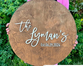 Wedding Guest Book Sign | Wooden Last Name Wedding Decor