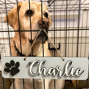 Personalized Crate Sign, Custom Dog Decor, Hanging Crate Sign, Custom Crate Sign, Dog Bone Sign, Personalized Dog Gift, Crate Dog Decor