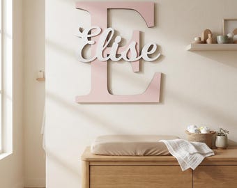 Large Wooden Letters Nursery Wall Decor Custom Name Initial Kids Bedroom