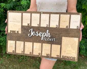 School Picture Frame K12 Photo Display Pre K to 12 Graduation Memory Board Through the Years Wall Decor Christmas Gift