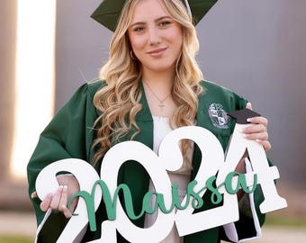 Senior 2026 Wooden Name Sign Graduation Decor Class of 2026 Custom Grad Sign Senior Table Centerpiece Maissa - US