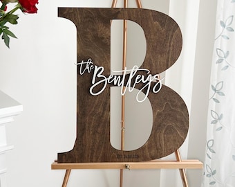 Wedding guestbook alternative wooden name sign wooden letters wedding signs wedding decorations custom wood sign last Family Reunion