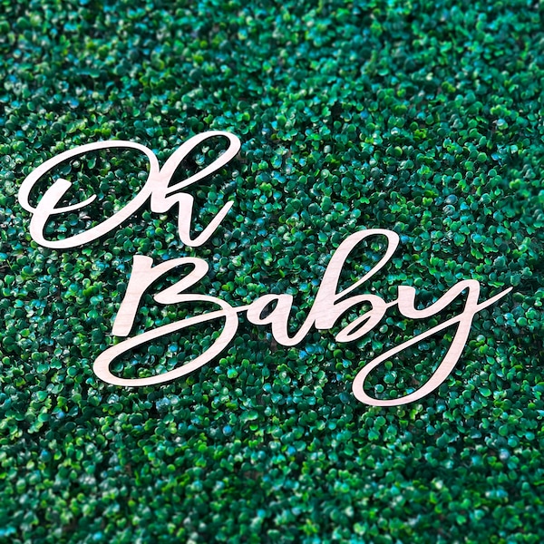 Oh Baby Sign Wooden Laser Cut Baby Shower Backdrop Custom Nursery Wall Decor Boho Baby Sign Personalized Name Party Decoration - US