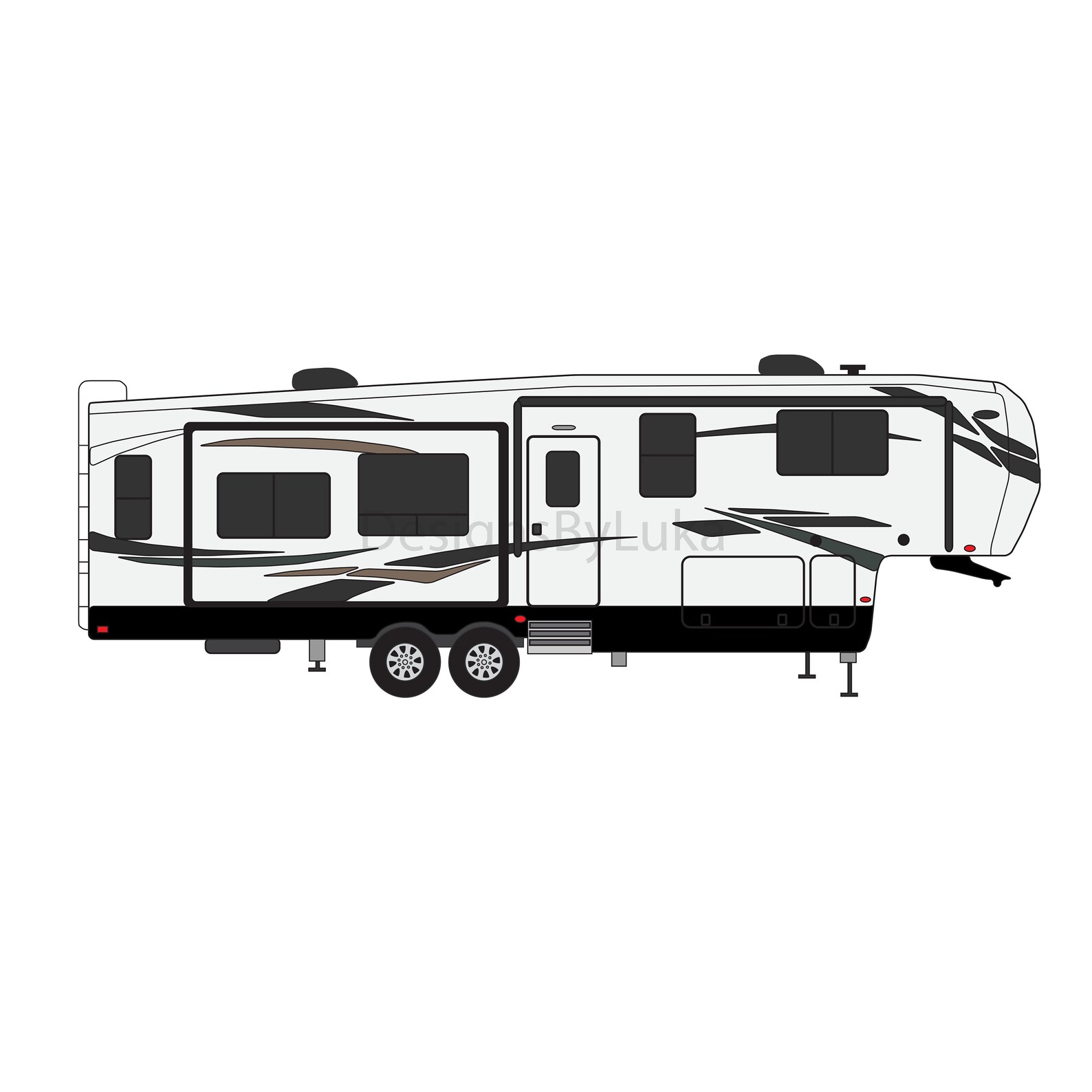 RV Camper Fifth Wheel Camper Digital Download Image Drawing - Etsy