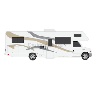 RV Drawing, Motorhome Drawing, Class C RV, Campervan, Van, Class C, Camper, Motorhome, Digital Camper, Camper Download, RV Download