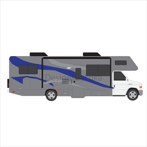 RV Drawing, Motorhome Drawing, Class C RV, Campervan, Van, Class C, Camper, Motorhome, Digital Camper, Camper Download, RV Download