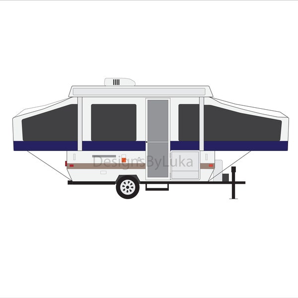 Camper Drawing, Pop up Camper, Camper Trailer, Pop Up, Folding Camper, RV, Camping,Travel Trailer, Travel, Camper, Digital Download