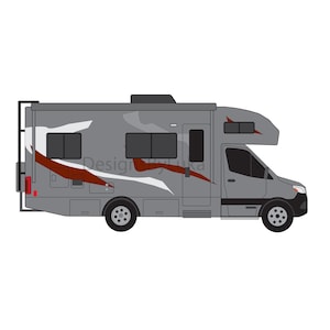 RV Drawing, Motorhome Drawing, Class C RV, Campervan, Van, Class C, Camper, Motorhome, Digital Camper, Camper Download, RV Download