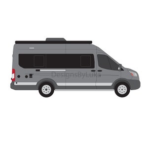 Van life, Class B, Campervan, Ford Transit, RV Drawing, Camping, Motorhome, RV, Winnebago, Winnebago Paseo, Travel, Camper, Digital Download