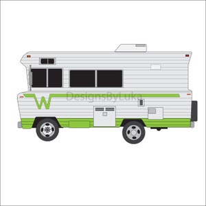 RV Drawing, Campervan, Motorhome, Winnebago Brave, Winnebago, Class A RV, Retro RV, Travel, Camper, Digital,